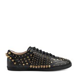 Studded fringe leather sneaker