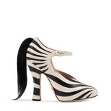 Zebra leather pump