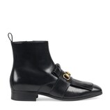 Leather fringe Horsebit boot