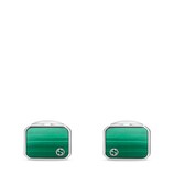 Gucci Cufflinks in silver and malachite - view 2