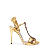Embroidered leather sandal