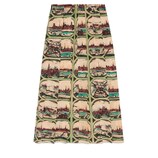 Postcard print silk skirt