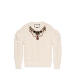 Embroidered wool cashmere top