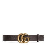 Leather belt with double G buckle