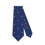 Gucci Bee check pattern silk cotton tie - view 2