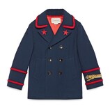 Gucci Children's cotton pea coat with tiger - view 2