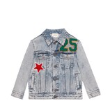 Gucci Children's embroidered denim jacket - view 2