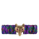 Gucci Cintura in tessuto jacquard con motivo floreale e fibbia con dettaglio volpe - view 2