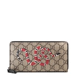 Gucci Snake print GG Supreme zip around wallet - view 2