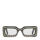 Gucci Gafas de sol rectangulares de acetato con perlas - view 2