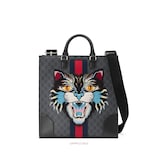 Gucci GG Supreme tote with Embroidered Angry Cat - view 2
