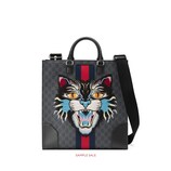 Gucci Shopper aus GG Supreme mit Katzen-Stickerei - view 2