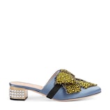 Gucci Satin slipper with removable crystal bow - view 2