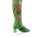 Gucci Dragon satin mid-heel knee boot - view 2