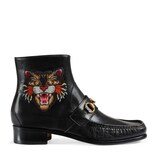 Gucci Horsebit leather boot with appliqués - view 2