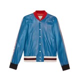 Gucci Leather bomber jacket with appliqués - view 2
