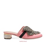 Gucci Satin slipper with removable crystal bow - view 2
