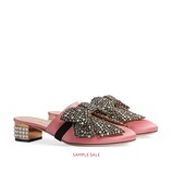 Gucci Satin slipper with removable crystal bow - view 2