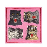 Gucci Tiger face print silk scarf - view 2
