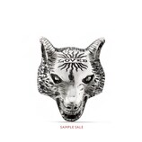 Gucci Anger Forest wolf head ring in silver - view 2