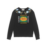 Gucci グッチ プリント&フラワー付き コットン スウェットシャツ - view 2