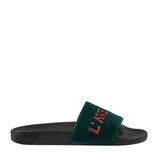 Gucci Velvet slide sandal with embroidery - view 2