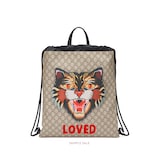 Gucci Angry Cat print soft GG Supreme drawstring backpack - view 2