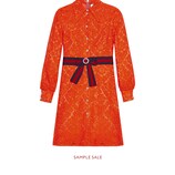 Gucci Cluny lace dress with Web waistband - view 2