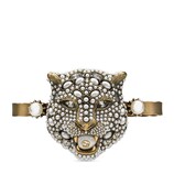 Gucci Feline head palm cuff with crystals - view 2