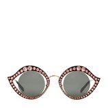 Gucci Cat eye metal glasses with crystals - view 2