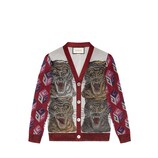 Gucci Tiger intarsia viscose lurex cardigan - view 2