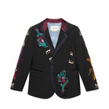 Gucci Children's twill jacket with dragon embroidery - view 2