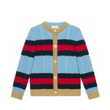 Gucci Children's wool cardigan with Web - view 2