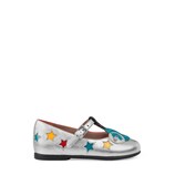 Gucci Toddler metallic leather ballet flat with stars - view 2