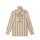 Gucci Silk shirt with Web kisses print - view 2
