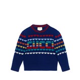 Gucci 〔チルドレンズ〕Gucci インターシャ付き ウールカシミア セーター - view 2