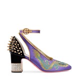 Gucci Dragon satin mid-heel pump - view 2