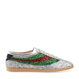 Gucci Falacer glitter sneaker with Web - view 2