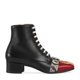 Gucci Leather boot with pierced moon - view 2