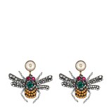 Gucci Crystal embroidered bee earrings - view 2