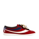 Gucci Falacer patent leather sneaker with Web - view 2