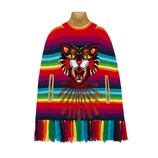 Gucci Angry Cat intarsia striped knit cape - view 2