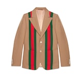 Gucci Heritage Jacke aus Wollkrepp mit Webstreifen-Band - view 2