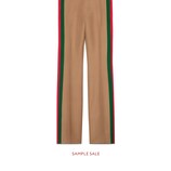 Gucci Heritage Web tape crêpe wool flare pant - view 2