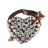Gucci Web bracelet with crystal heart - view 2