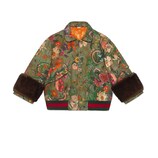 Gucci Flora Snake Vintage denim bomber with mink - view 2