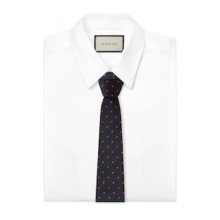 Floral jacquard silk tie