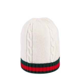 Cappello in lana con dettaglio Web