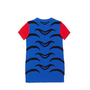 Children's merino dress with tiger