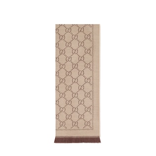 GG jacquard knitted scarf